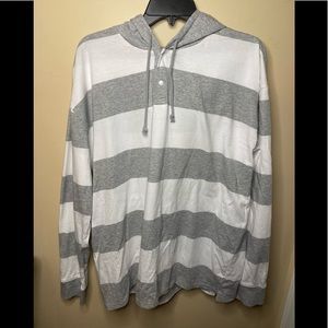 Grey and white hoodie